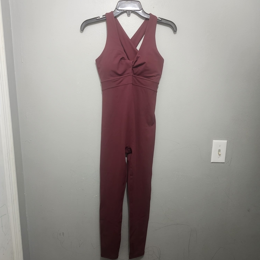 Fabletics Pureluxe Burgundy Red Jumpsuit Size XS